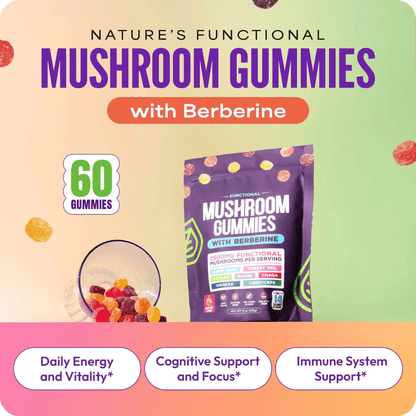 Focus & Calm Mushroom Gummies – 2500mg med Lion’s Mane & Ashwagandha (80 st)